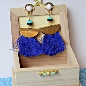 🌻 brand new blue tassel pair of earrings